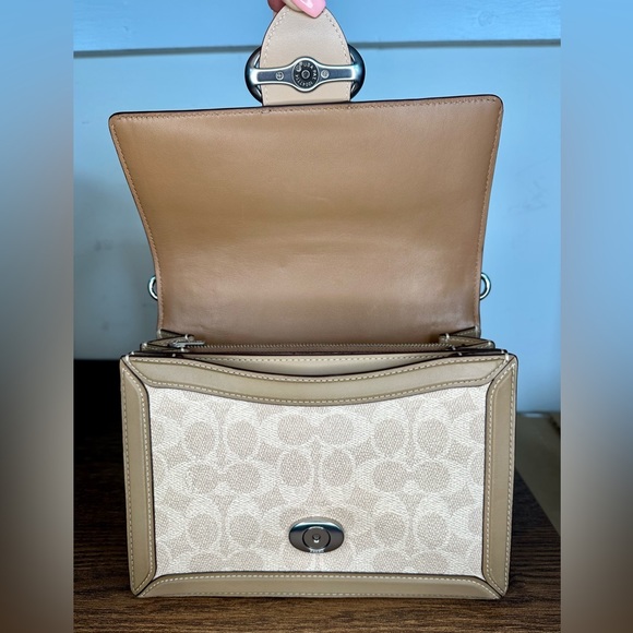 Coach 1941 Riley Top Handle 22 In Signature Canvas in Sand Taupe - Picture 7 of 12